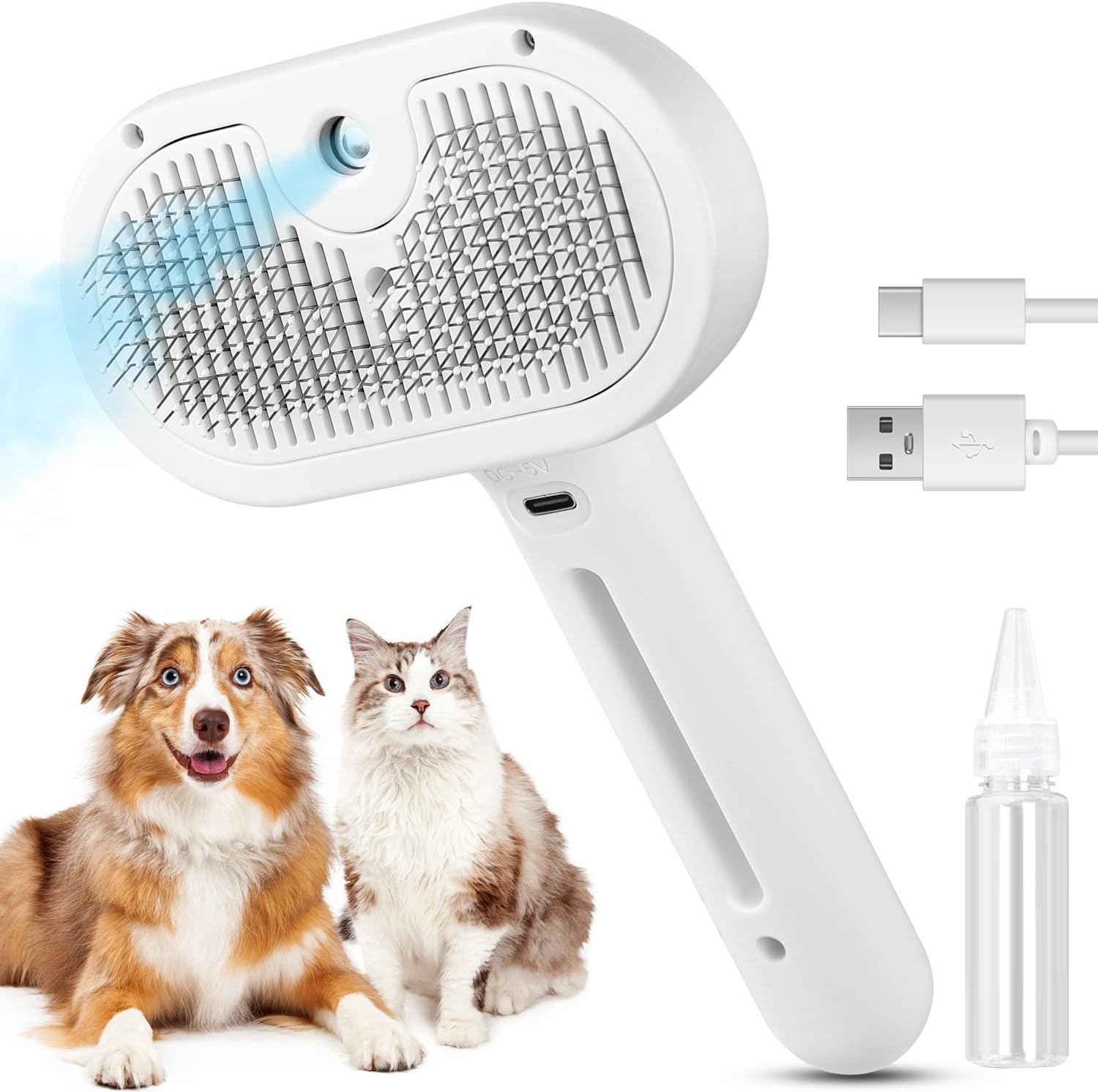 3-in-1 Cat Steam Brush | Pet Grooming Comb with Mist Spray
