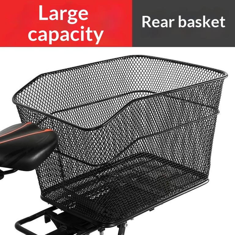 Mountain Bike Rear Rack Basket | Durable Metal Mesh Storage