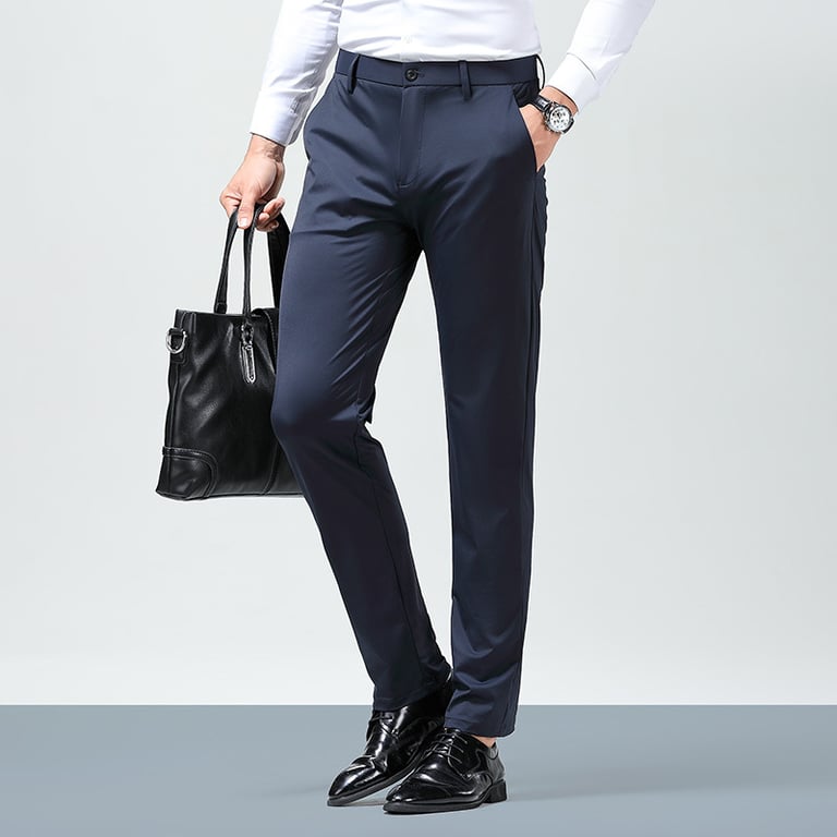 Men's Ice Silk High-Elasticity Pants | Breathable Slim Fit
