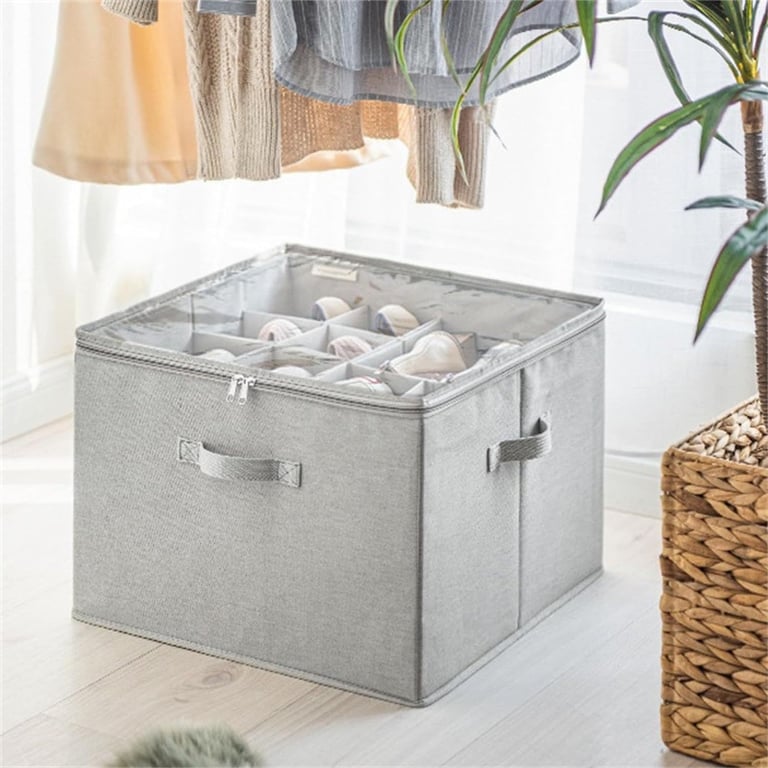 Foldable Fabric Shoe Storage Box with Dividers | Organize & Protect