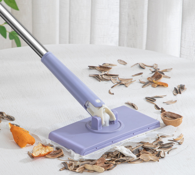 Mini Lazy Mop with Disposable Face Towel Clips | Compact Bathroom Cleaner