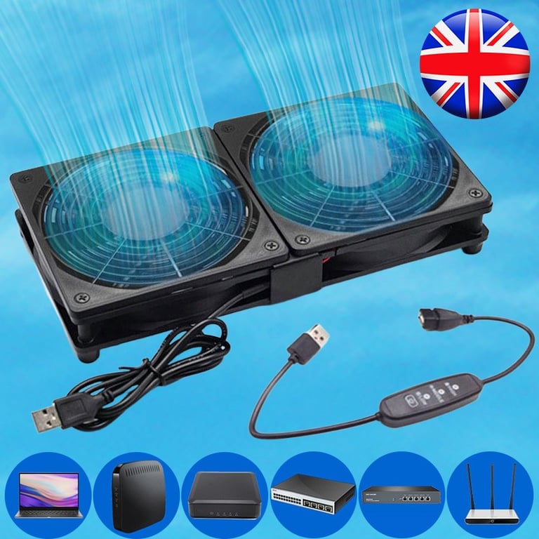 120mm Dual Cooling Fan USB PC Case | Silent Desktop Cooler