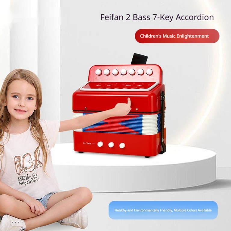 7-Key Portable Educational Toy Accordion for Children | Music Instrument