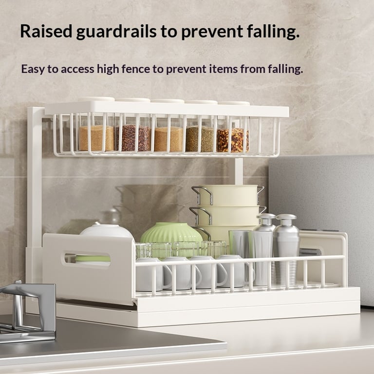 Under-Sink Storage Rack for Kitchen | Pull-Out Drawer Organizer